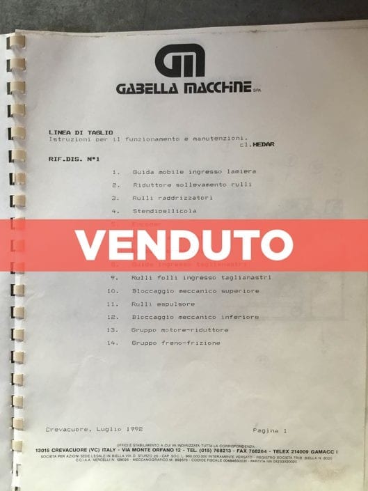 Taglianastri Gabella Macchine