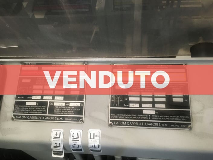 Carrello elevatore elettronico marca Fiat OM