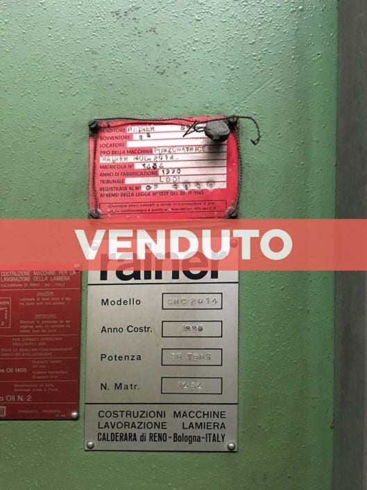 Punzonatrice Rainer CNC 2014